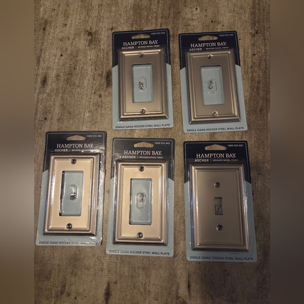 Hampton Bay Ascher Brushed Nickel Lot Of Wall Plates